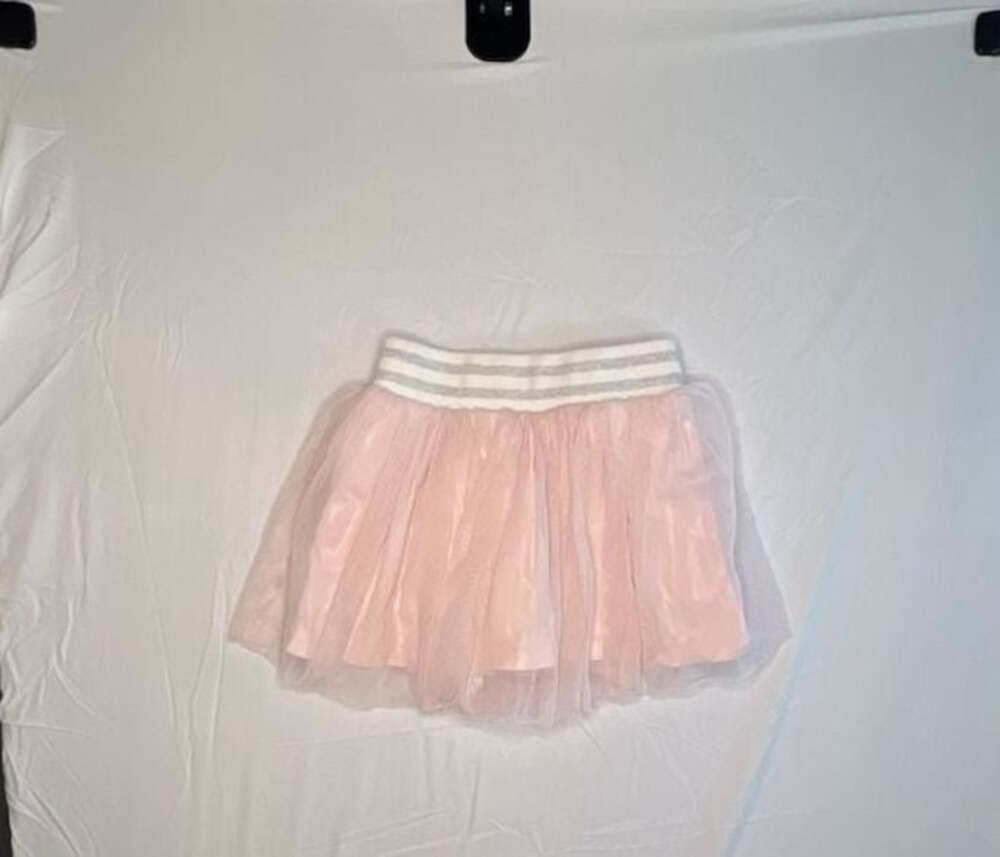 Splendid Girls' Pink Tulle Skirt with Striped Elastic Waistband Size 3T
